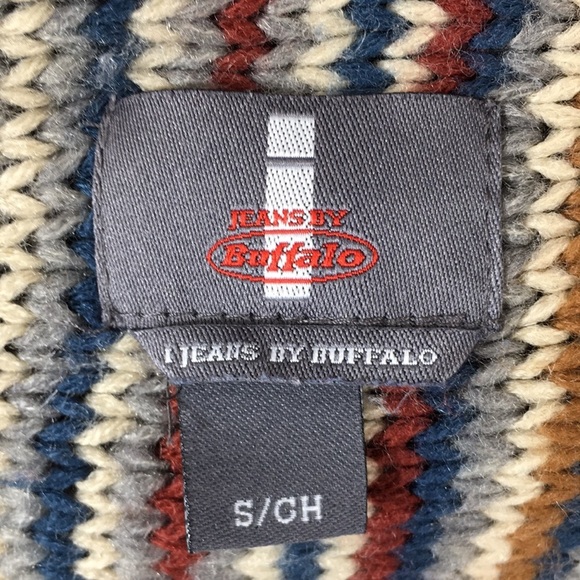 Jeans By Buffalo Gray Tan Knit Cardigan Sweater Womens Small Open Front Acrylic - Picture 5 of 10